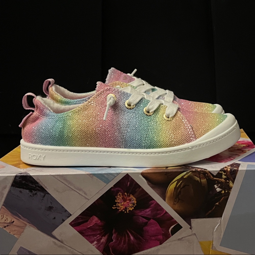 Brand New Never been worn!  
Roxy Kids Rainbow Sneakers